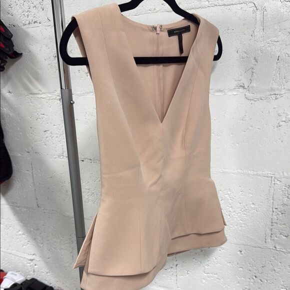 BCBGMaxAzria Peplum Top - Never Worn - Size XS Tan Top - Picture 1 of 4